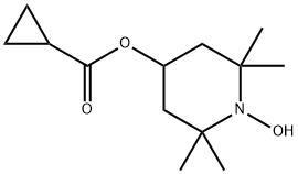 Cyclopropanecarboxylic acid, 1-hydroxy-2,2,6,6-tetramethyl-4-piperidinyl ester Struktur