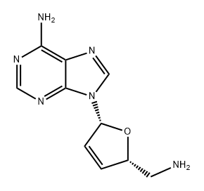 Adenosine, 5'-amino-2',3'-didehydro-2',3',5'-trideoxy- (9CI) Struktur