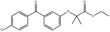 Propanoic acid, 2-[3-(4-chlorobenzoyl)phenoxy]-2-methyl-, ethyl ester Struktur