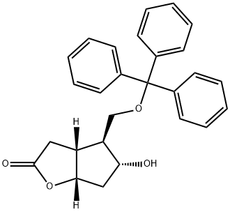 2H-Cyclopenta[b]furan-2-one, hexahydro-5-hydroxy-4-[(triphenylmethoxy)methyl]-, (3aR,4S,5R,6aS)- Struktur