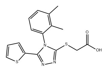 Acetic acid, 2-[[4-(2,3-dimethylphenyl)-5-(2-thienyl)-4H-1,2,4-triazol-3-yl]thio]- Struktur