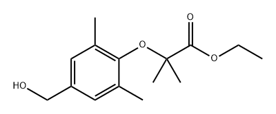 Propanoic acid, 2-[4-(hydroxymethyl)-2,6-dimethylphenoxy]-2-methyl-, ethyl ester Struktur