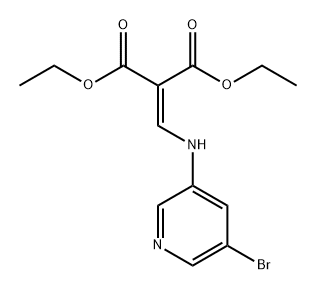 Propanedioic acid, 2-[[(5-bromo-3-pyridinyl)amino]methylene]-, 1,3-diethyl ester Struktur