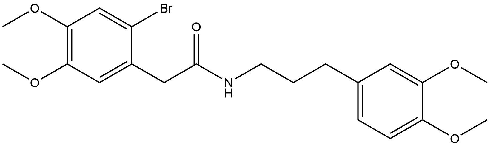 2-(2-bromo-4,5-dimethoxyphenyl)-N-[3-(3,4-dimethoxyphenyl)propyl]acetamide Struktur