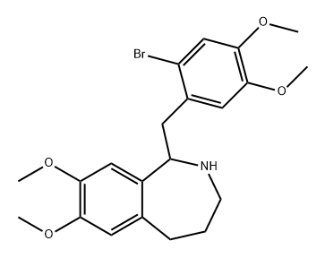 1H-2-Benzazepine, 1-[(2-bromo-4,5-dimethoxyphenyl)methyl]-2,3,4,5-tetrahydro-7,8-dimethoxy- Struktur