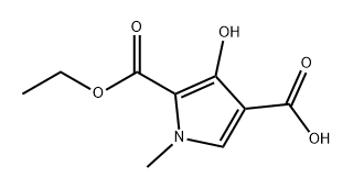 1H-Pyrrole-2,4-dicarboxylic acid, 3-hydroxy-1-methyl-, 2-ethyl ester Struktur