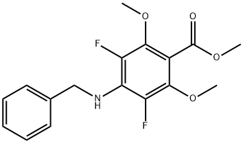 Benzoic acid, 3,5-difluoro-2,6-dimethoxy-4-[(phenylmethyl)amino]-, methyl ester Struktur