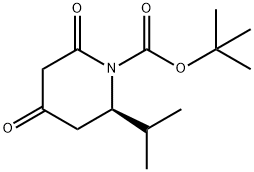 1-Piperidinecarboxylic acid, 2-(1-methylethyl)-4,6-dioxo-, 1,1-dimethylethyl ester, (2R)- Struktur