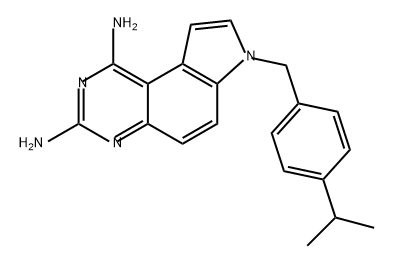 7H-Pyrrolo[3,2-f]quinazoline-1,3-diamine, 7-[[4-(1-methylethyl)phenyl]methyl]- Struktur