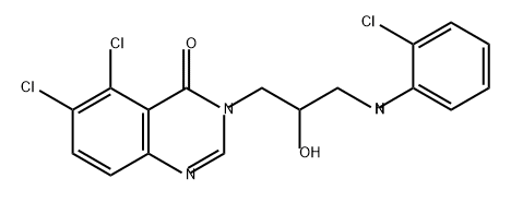 4(3H)-Quinazolinone, 5,6-dichloro-3-[3-[(2-chlorophenyl)amino]-2-hydroxypropyl]- Struktur