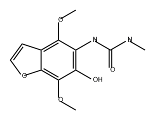 Urea, N-(6-hydroxy-4,7-dimethoxy-5-benzofuranyl)-N'-methyl- Struktur