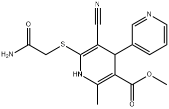 methyl 6-[(2-amino-2-oxoethyl)sulfanyl]-5-cyano-2-methyl-1,4-dihydro-3',4-bipyridine-3-carboxylate Struktur