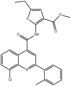 methyl 2-(8-chloro-2-(o-tolyl)quinoline-4-carboxamido)-5-ethylthiophene-3-carboxylate Struktur