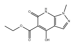 1H-Pyrazolo[3,4-b]pyridine-5-carboxylic acid, 6,7-dihydro-4-hydroxy-1-methyl-6-oxo-, ethyl ester Struktur