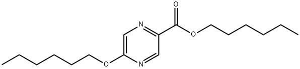 2-Pyrazinecarboxylic acid, 5-(hexyloxy)-, hexyl ester Struktur