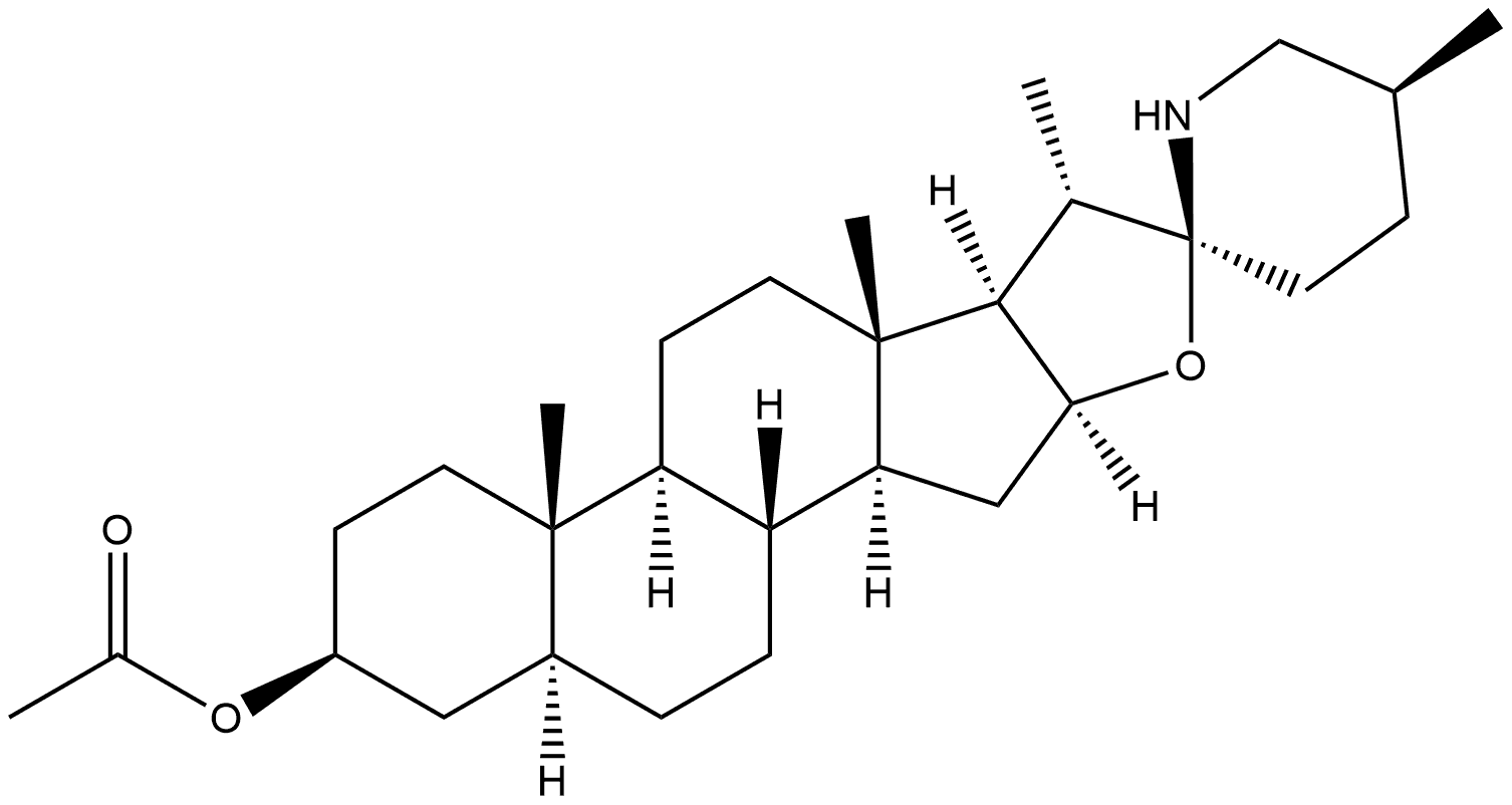 Spirosolan-3-ol, 3-acetate, (3β,5α,22β,25S)- Struktur