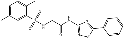 2-{[(2,5-dimethylphenyl)sulfonyl]amino}-N-(5-phenyl-1,2,4-thiadiazol-3-yl)acetamide Struktur