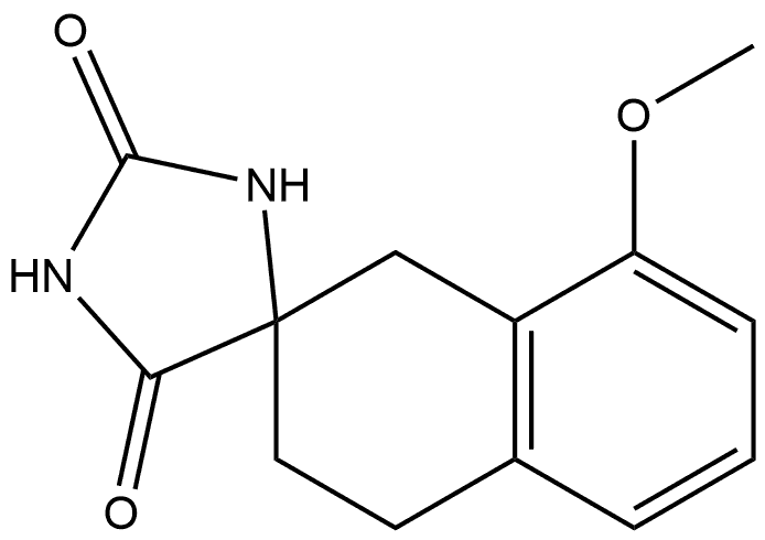 Spiro[imidazolidine-4,2'(1'H)-naphthalene]-2,5-dione, 3',4'-dihydro-8'-methoxy- Struktur