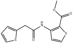 2-Thiophenecarboxylic acid, 3-[[2-(2-thienyl)acetyl]amino]-, methyl ester Struktur