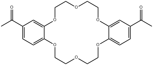 Ethanone, 1,1'-(6,7,9,10,17,18,20,21-octahydrodibenzo[b,k][1,4,7,10,13,16]hexaoxacyclooctadecin-2,14-diyl)bis- Struktur