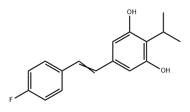 1,3-Benzenediol, 5-[2-(4-fluorophenyl)ethenyl]-2-(1-methylethyl)- Struktur