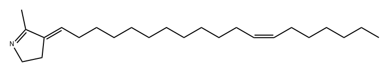 2H-Pyrrole, 3,4-dihydro-5-methyl-4-(12Z)-12-nonadecen-1-ylidene-, (4E)- Struktur