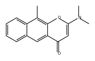 4H-Naphtho[2,3-b]pyran-4-one, 2-(dimethylamino)-10-methyl- Struktur