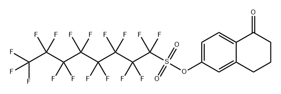 1-Octanesulfonic acid, 1,1,2,2,3,3,4,4,5,5,6,6,7,7,8,8,8-heptadecafluoro-, 5,6,7,8-tetrahydro-5-oxo-2-naphthalenyl ester Struktur