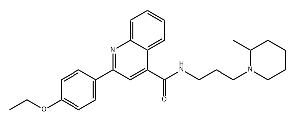 4-Quinolinecarboxamide, 2-(4-ethoxyphenyl)-N-[3-(2-methyl-1-piperidinyl)propyl]- Struktur