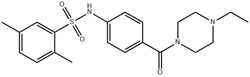 N-{4-[(4-ethyl-1-piperazinyl)carbonyl]phenyl}-2,5-dimethylbenzenesulfonamide Struktur