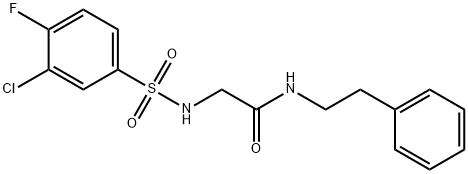 2-{[(3-chloro-4-fluorophenyl)sulfonyl]amino}-N-(2-phenylethyl)acetamide Struktur