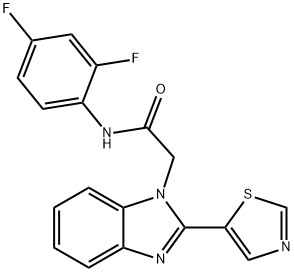 1H-Benzimidazole-1-acetamide, N-(2,4-difluorophenyl)-2-(5-thiazolyl)- Struktur