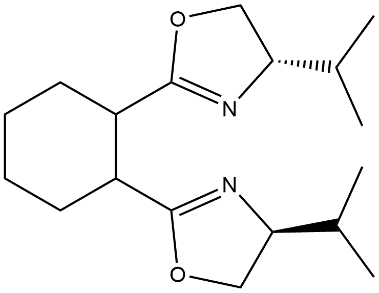 (1R,2R)-1,2-Bis((S)-4-isopropyl-4,5-dihydrooxazol-2-yl)cyclohexane Struktur