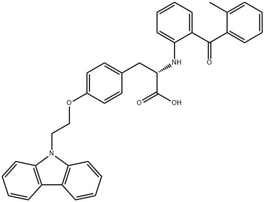 O-[2-(9H-Carbazol-9-yl)ethyl]-N-[2-(2-methylbenzoyl)phenyl]-L-tyrosine Struktur