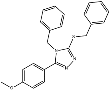 4H-1,2,4-Triazole, 3-(4-methoxyphenyl)-4-(phenylmethyl)-5-[(phenylmethyl)thio]- Struktur