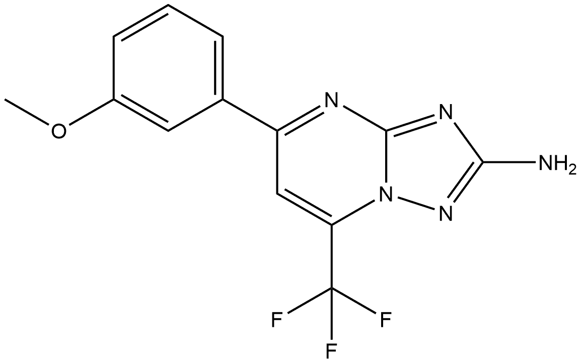 5-(3-Methoxyphenyl)-7-(trifluoromethyl)[1,2,4]triazolo[1,5-a]pyrimidin-2-amine Struktur