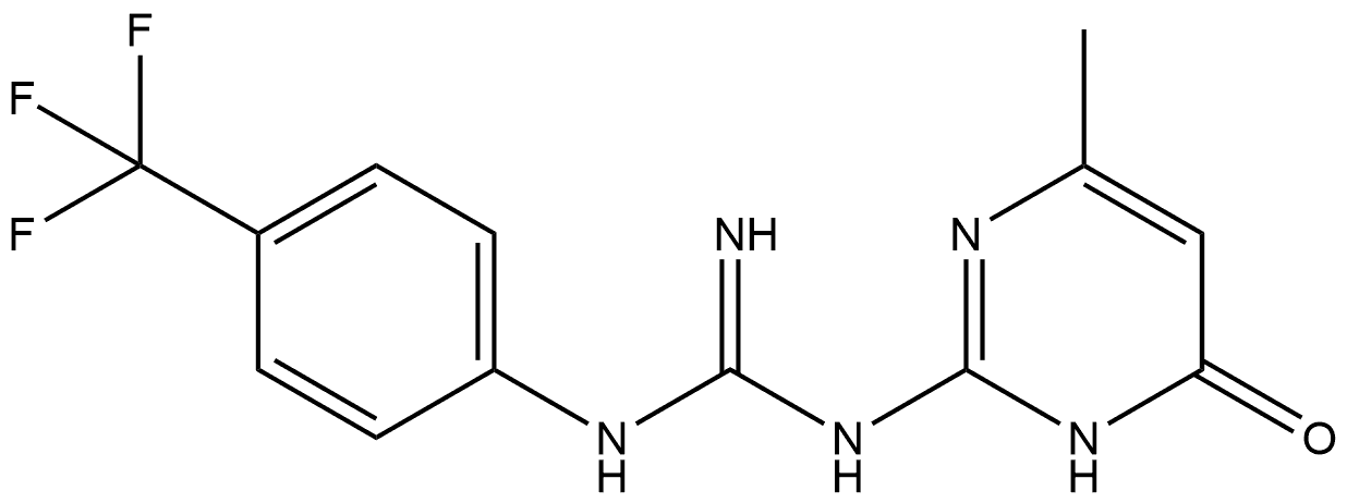 1-(4-methyl-6-oxo-1,6-dihydropyrimidin-2-yl)-3-(4-(trifluoromethyl)phenyl)guanidine Struktur