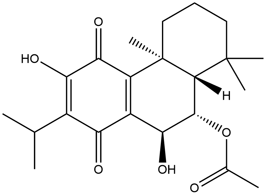 (4bS,8aS,9S,10S)-9-(Acetyloxy)-4b,5,6,7,8,8a,9,10-octahydro-3,10-dihydroxy-4b,8,8-trimethyl-2-(1-methylethyl)-1,4-phenanthrenedione Struktur