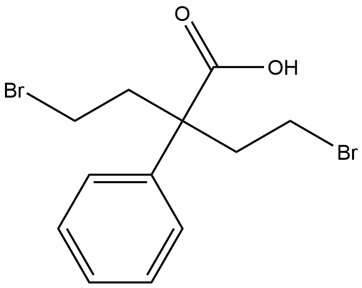 Benzeneacetic acid, α,α-bis(2-bromoethyl)- Struktur