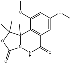 3H-Oxazolo[4,3-a]phthalazine-3,6(5H)-dione, 1,10b-dihydro-8,10-dimethoxy-1,1,10b-trimethyl- Struktur