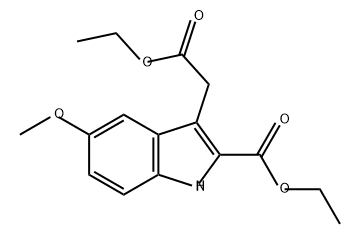 1H-Indole-3-acetic acid, 2-(ethoxycarbonyl)-5-methoxy-, ethyl ester Struktur