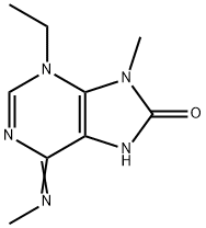 8H-Purin-8-one,3-ethyl-3,6,7,9-tetrahydro-9-methyl-6-(methylimino)-(9CI) Struktur