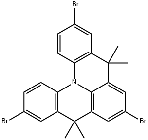 3,7,11-Tribromo-5,5,9,9-tetramethyl-5,9-dihydroquinolino[3,2,1-de]acridine Struktur