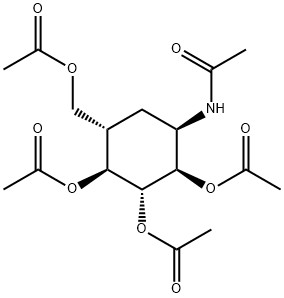 L-chiro-Inositol, 1-(acetylamino)-5-[(acetyloxy)methyl]-1,5,6-trideoxy-, 2,3,4-triacetate (9CI) Struktur