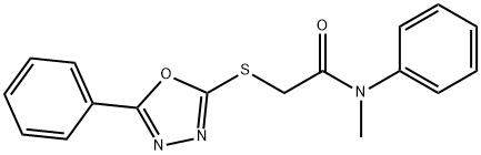 Acetamide, N-methyl-N-phenyl-2-[(5-phenyl-1,3,4-oxadiazol-2-yl)thio]- Struktur