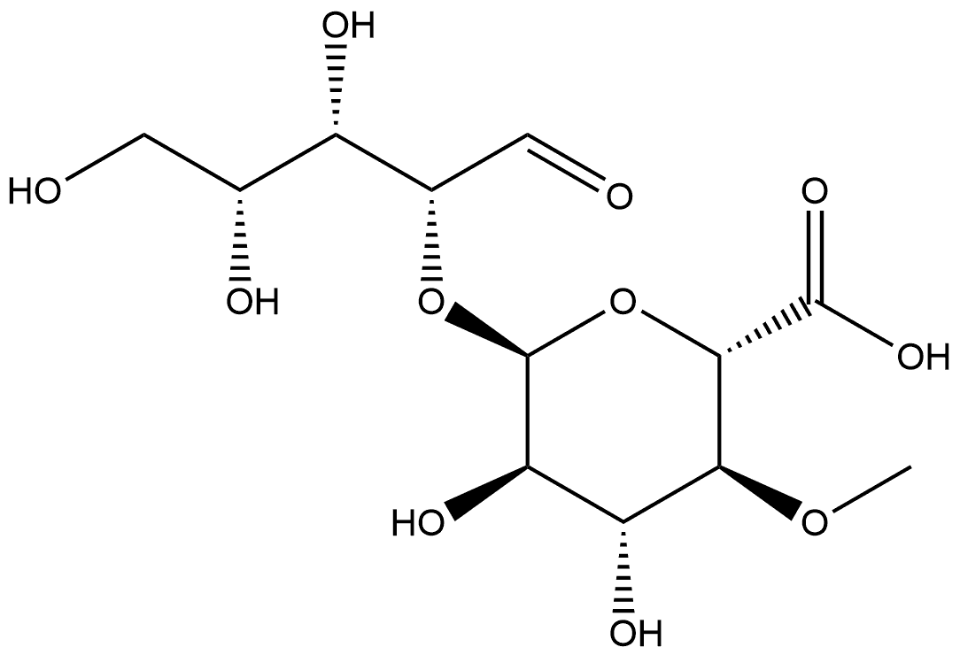 2-O-(4-O-Methyl-α-D-glucopyranosyluronic Acid)-D-xylose Struktur