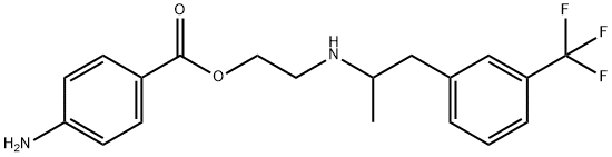 Ethanol, 2-[[1-methyl-2-[3-(trifluoromethyl)phenyl]ethyl]amino]-, 1-(4-aminobenzoate) Struktur