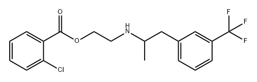 Benzoic acid, 2-chloro-, 2-[[1-methyl-2-[3-(trifluoromethyl)phenyl]ethyl]amino]ethyl ester Struktur