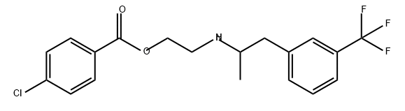 Benzoic acid, 4-chloro-, 2-[[1-methyl-2-[3-(trifluoromethyl)phenyl]ethyl]amino]ethyl ester Struktur