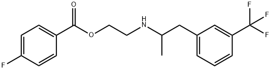 Benzoic acid, 4-fluoro-, 2-[[1-methyl-2-[3-(trifluoromethyl)phenyl]ethyl]amino]ethyl ester Struktur